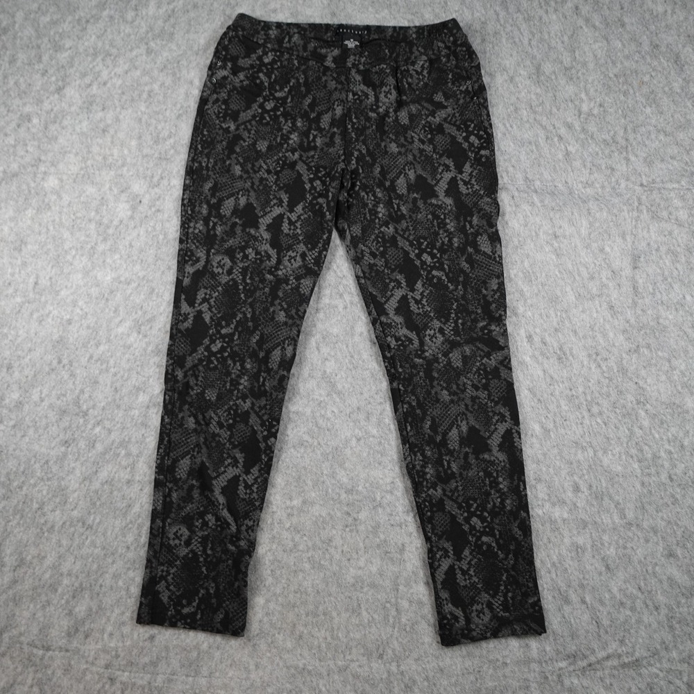 Sanctuary Pants Women Medium Black Snakeskin Print Pull On Stretchy Skinny